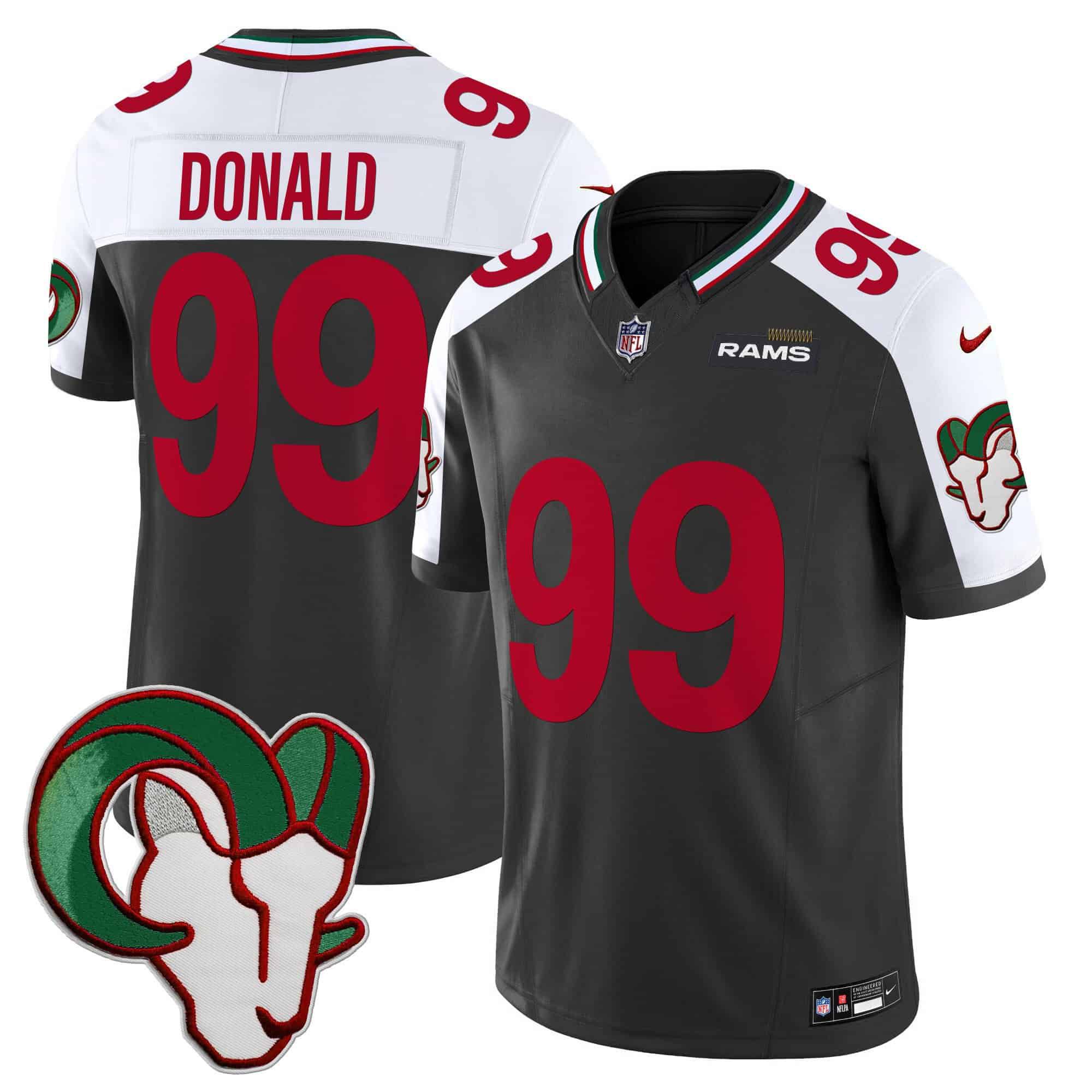 Men Los Angeles Rams 99 Donald Black 2024 Nike Mexico Vapor Limited NFL Jersey style 1